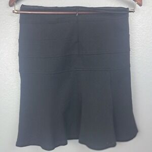 Nanette Lepore Skirt Womens 6 Black Bandage Pleated Scallop Hem Minimalist